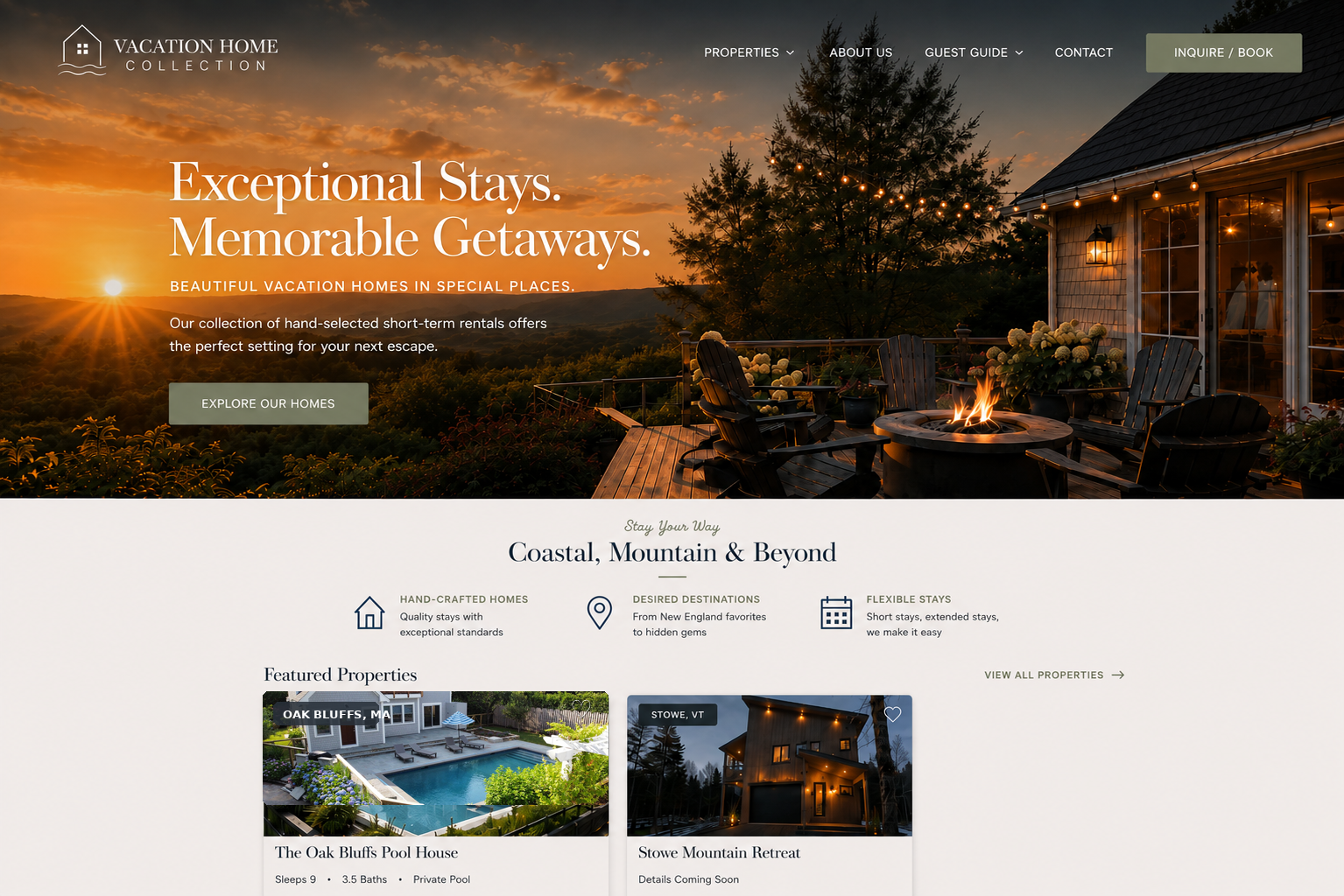 Vacation Home Collection homepage